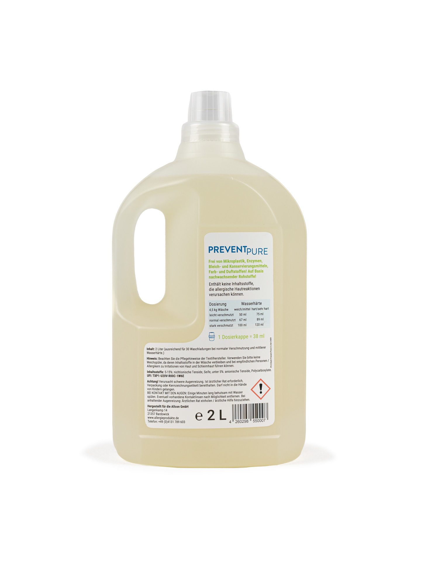 Hypoallergenes Waschmittel Prevent Pure, 2 Liter